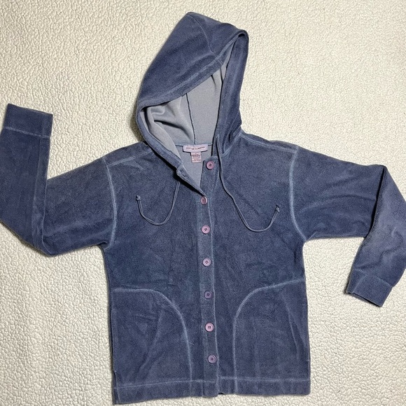 cotton country Jackets & Blazers - Cotton Country Hooded Button-Up Jacket